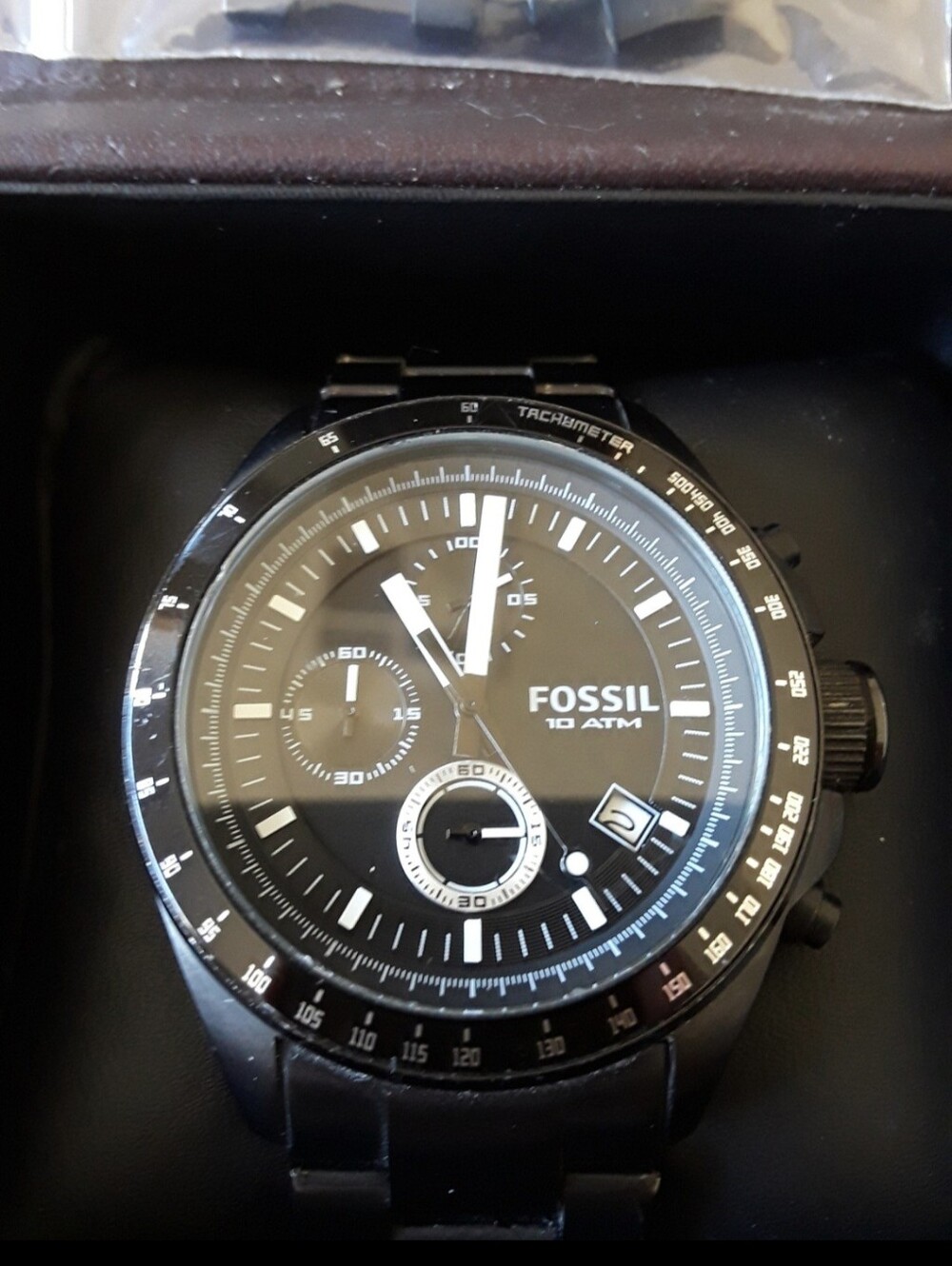 Fossil Men's Black Chronograph Watch - Black